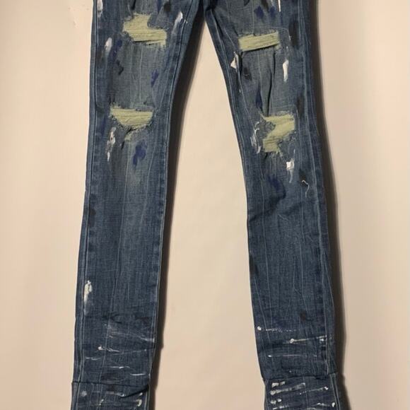 Si Tu Veux Superstack indigo Wash  Jeans Size 30 - Picture 1 of 9